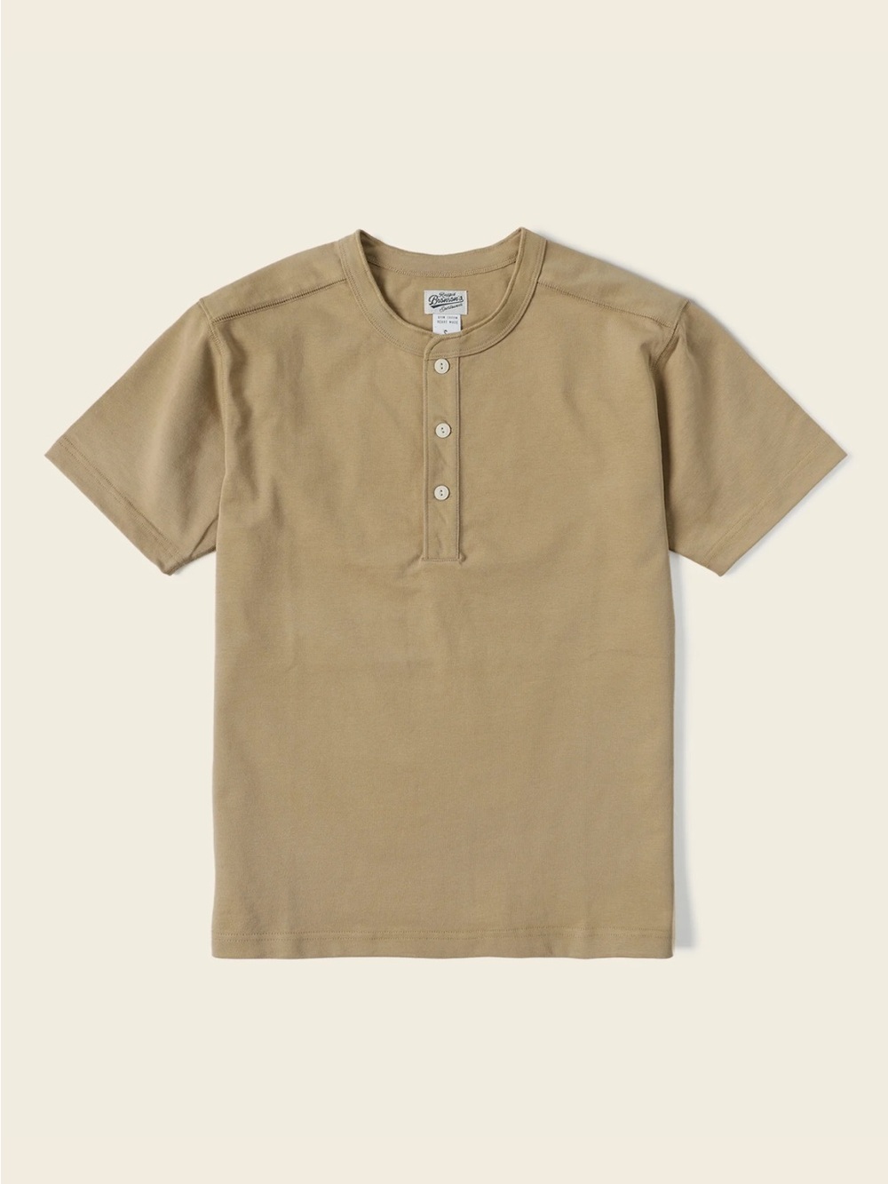 Bronson Mfg. Co. Khaki Heavyweight Short Sleeve Henley 2XL NWT 10.6 oz Cotton
